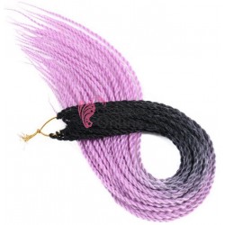 Codite de par Afro Thin Senegalese Crochet Twist Braids de 60 cm Ombre Brunet cu Lila TSB27